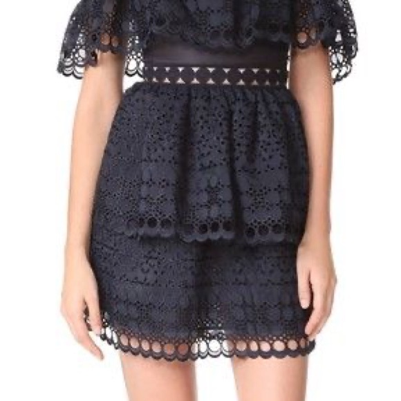 NWT Self-Portrait Navy Embroidered Mini Dress - Picture 4 of 11